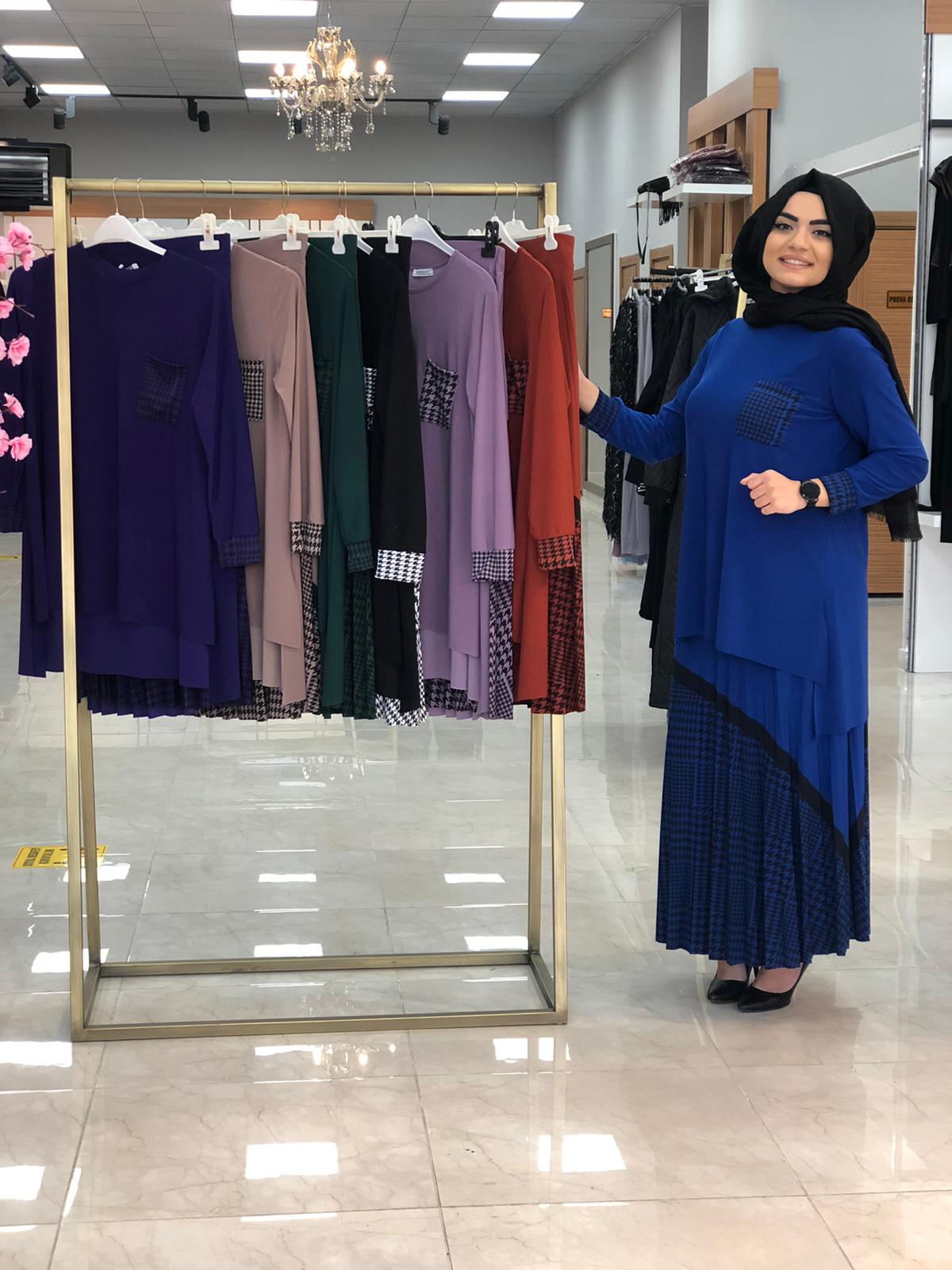 Kazayağı desenli etekli takım - Görsel 22