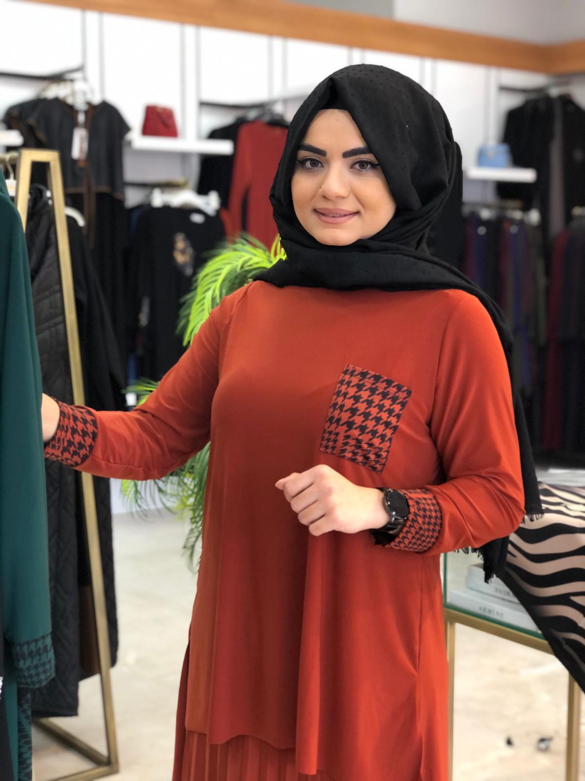 Kazayağı desenli etekli takım - Görsel 21