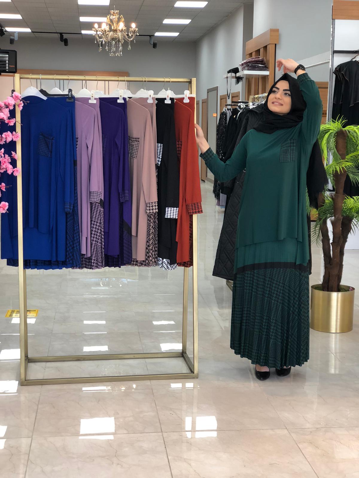 Kazayağı desenli etekli takım - Görsel 19