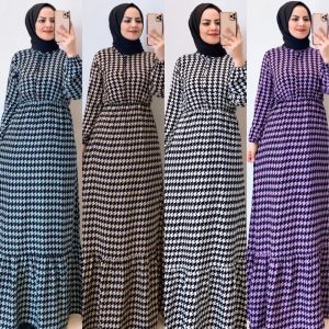 Pamuklu viskon kazayağı elbise