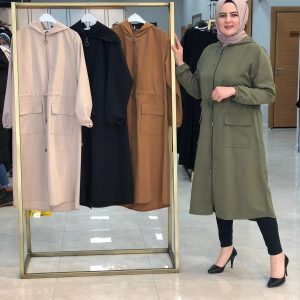 Büyük beden bağcıklı trençkot