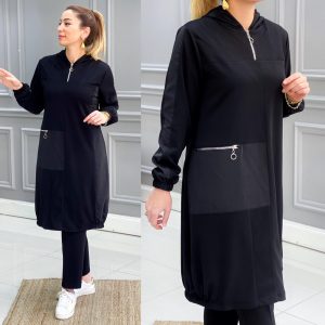 Krep kumaş Kapşonlu Spor takim