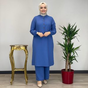 Büyük beden düğmeli takim