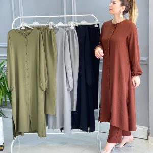 Ayrobin büyük beden düğmeli takim