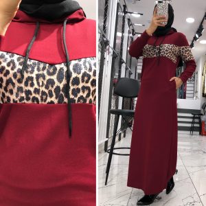 Leopar desenli elbise