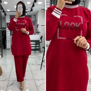 Atlas kumaş Taşli İkili takım