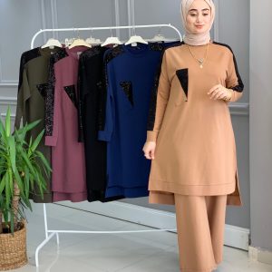 İkiiplik kumaş Payetli takım