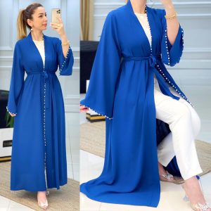 Krep kumaş İncili abaya