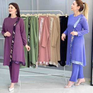 İthal krep Payetli takım