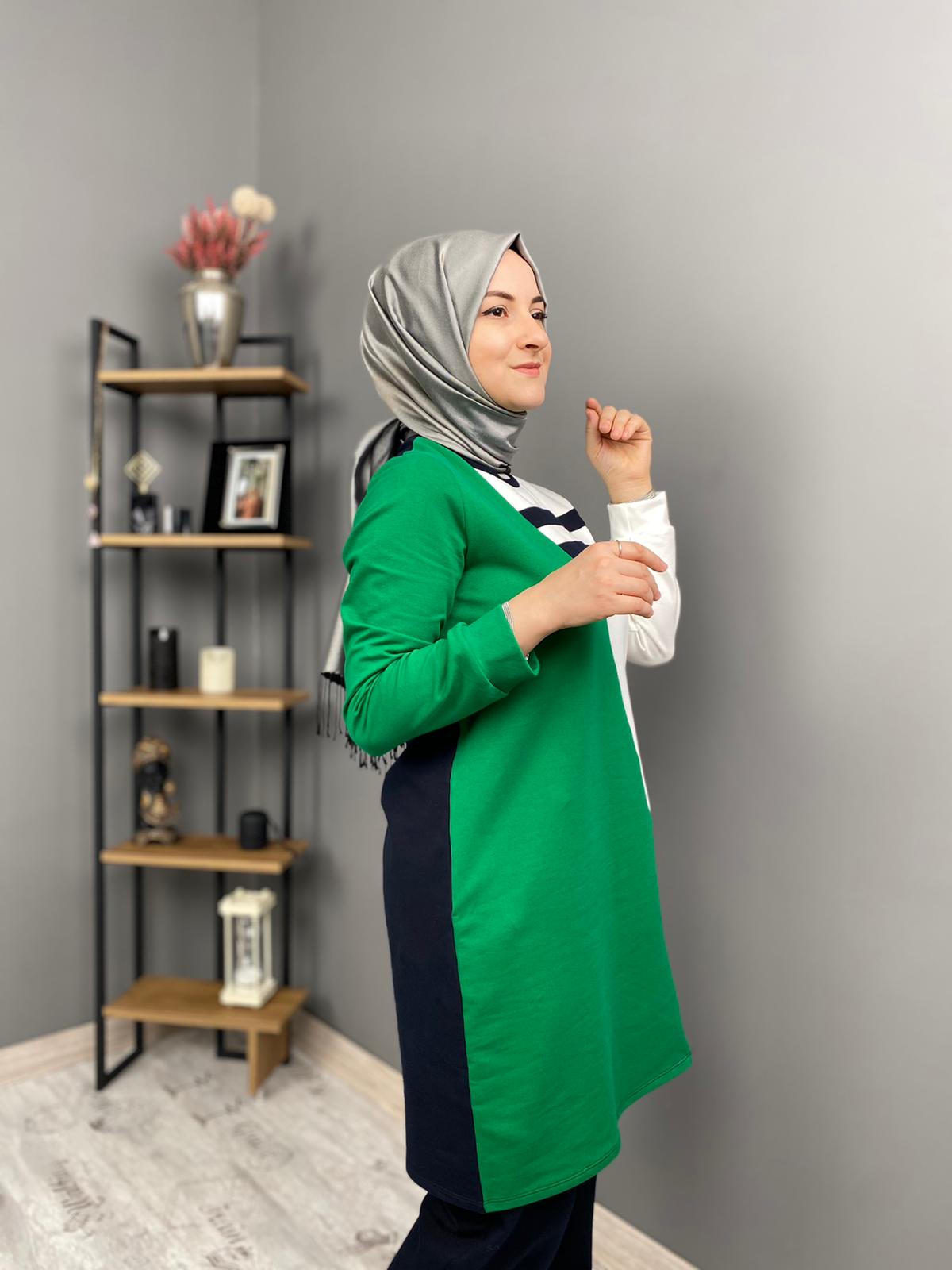 Pamuklu kumaş renkli takım - Görsel 4
