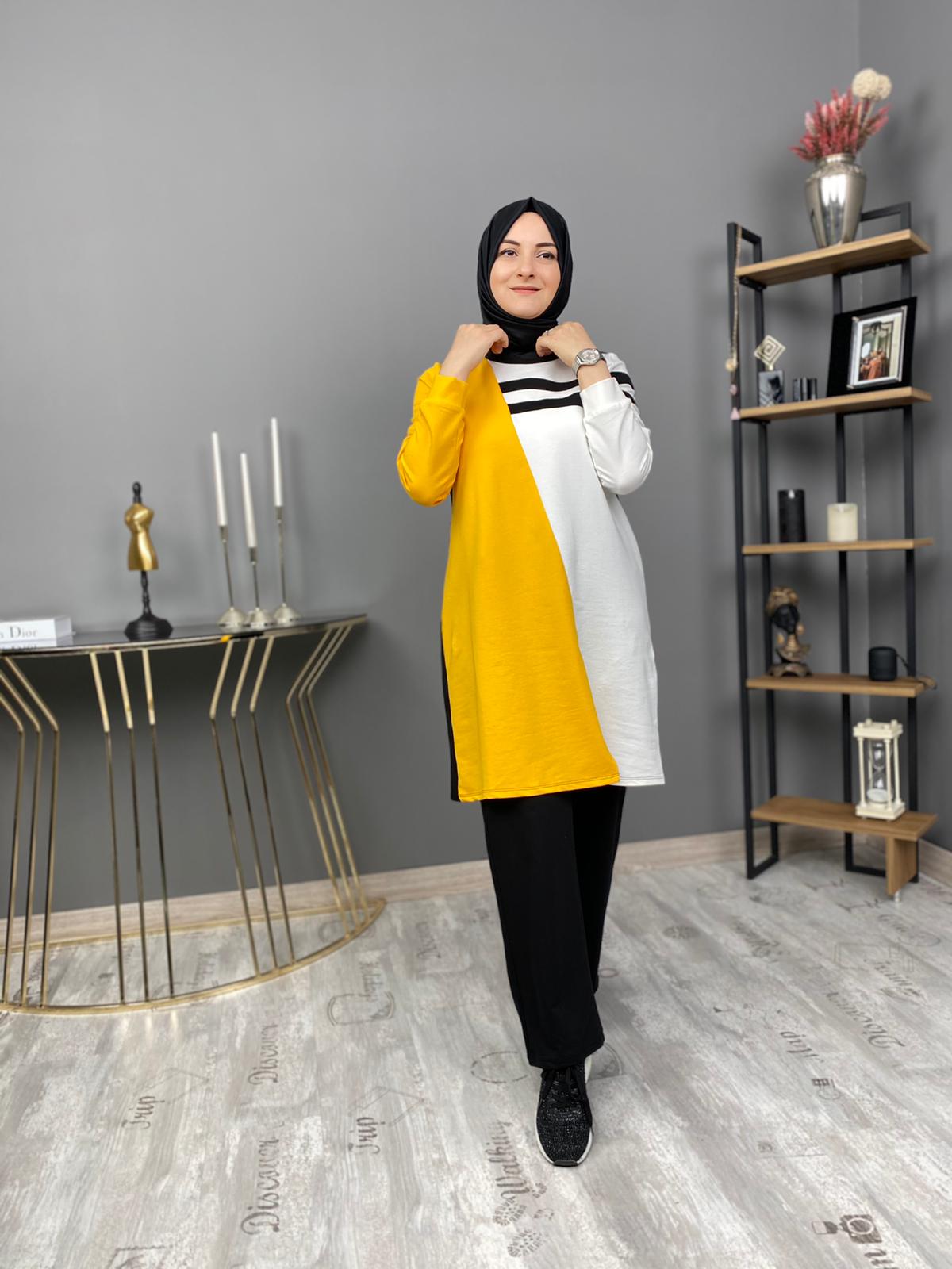 Pamuklu kumaş renkli takım - Görsel 7