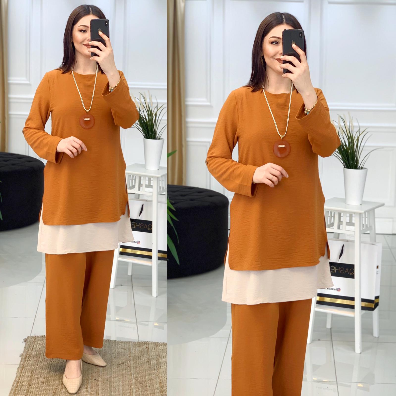 Keten Aerobin kumaş Tunik pantolon - Görsel 5