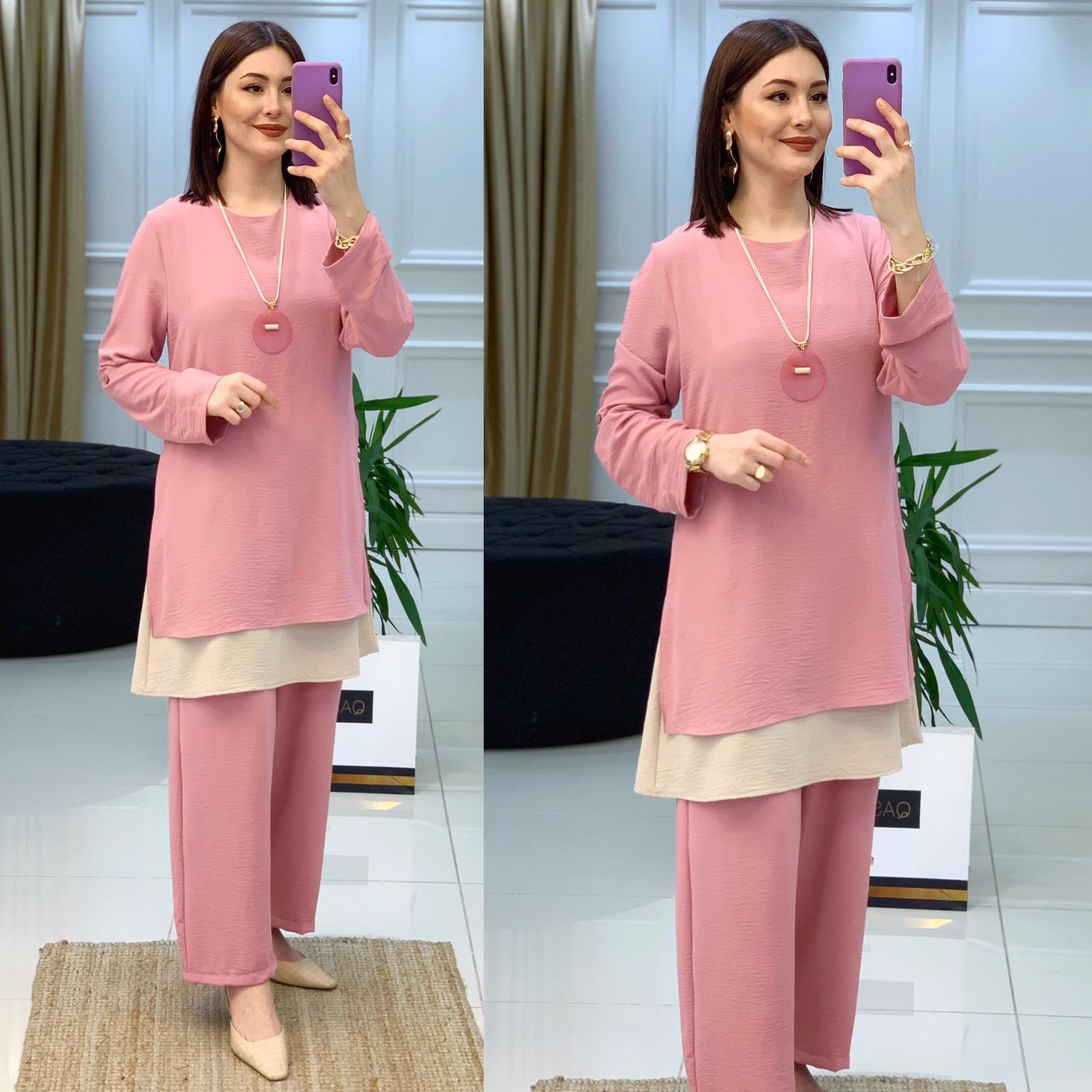 Keten Aerobin kumaş Tunik pantolon - Görsel 4