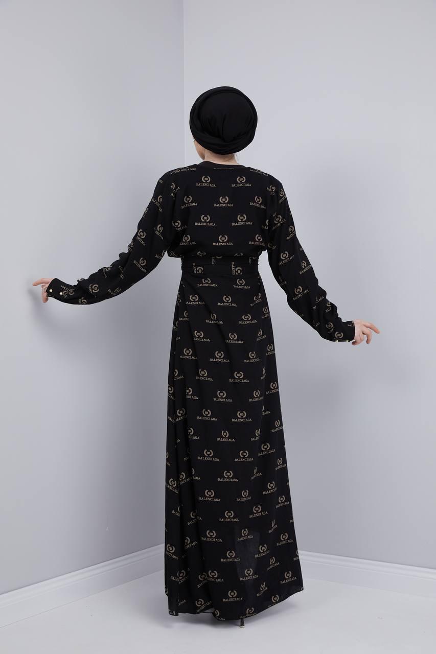 Pamuklu viskon kimono elbise - Görsel 14