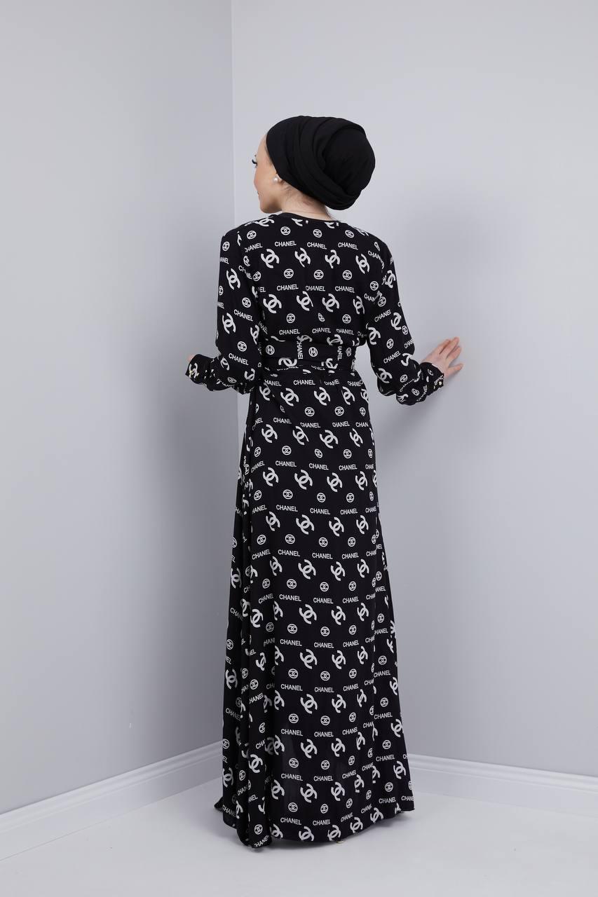 Pamuklu viskon kimono elbise - Görsel 2