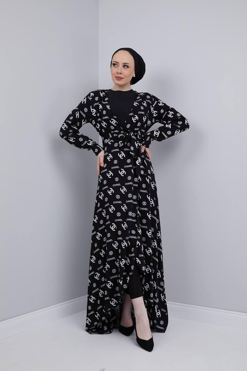 Pamuklu viskon kimono elbise
