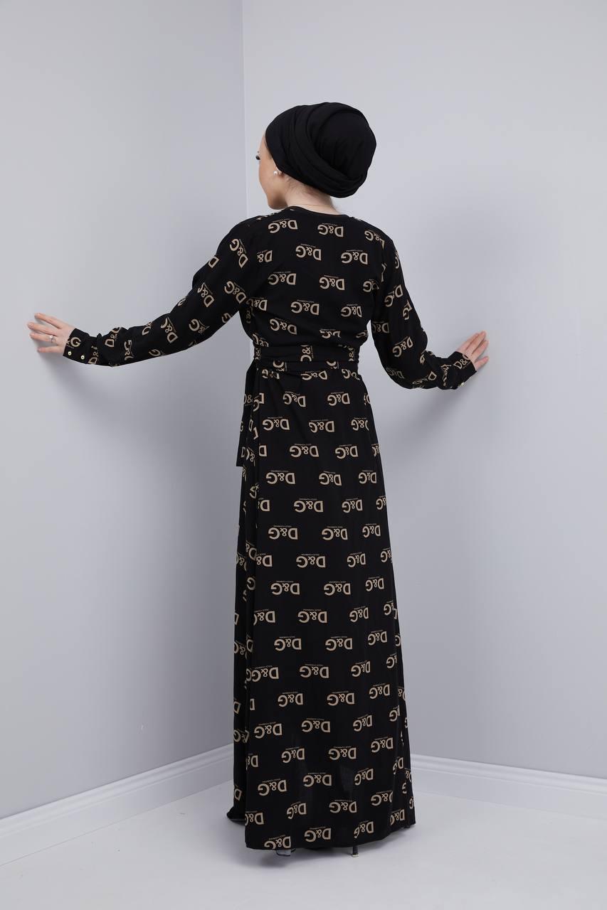 Pamuklu viskon kimono elbise - Görsel 7