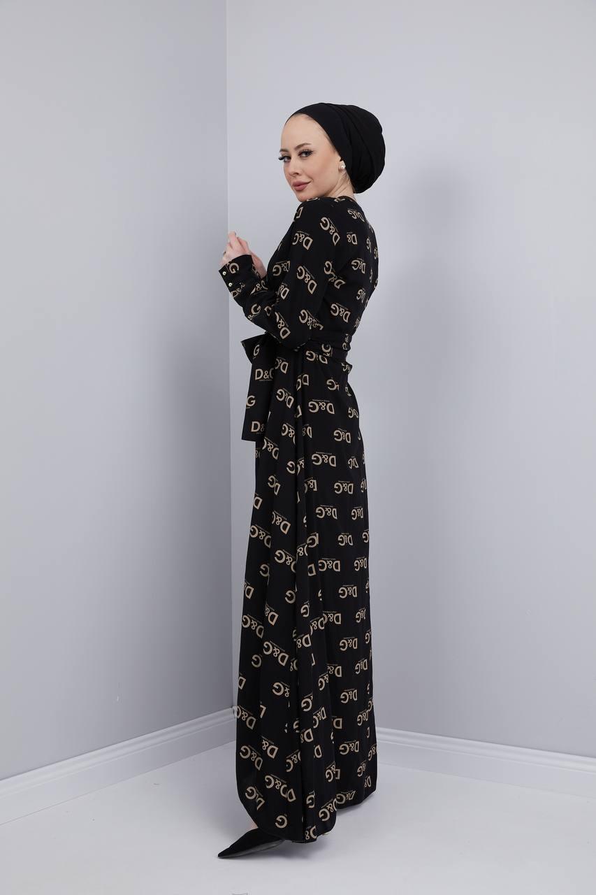 Pamuklu viskon kimono elbise - Görsel 9