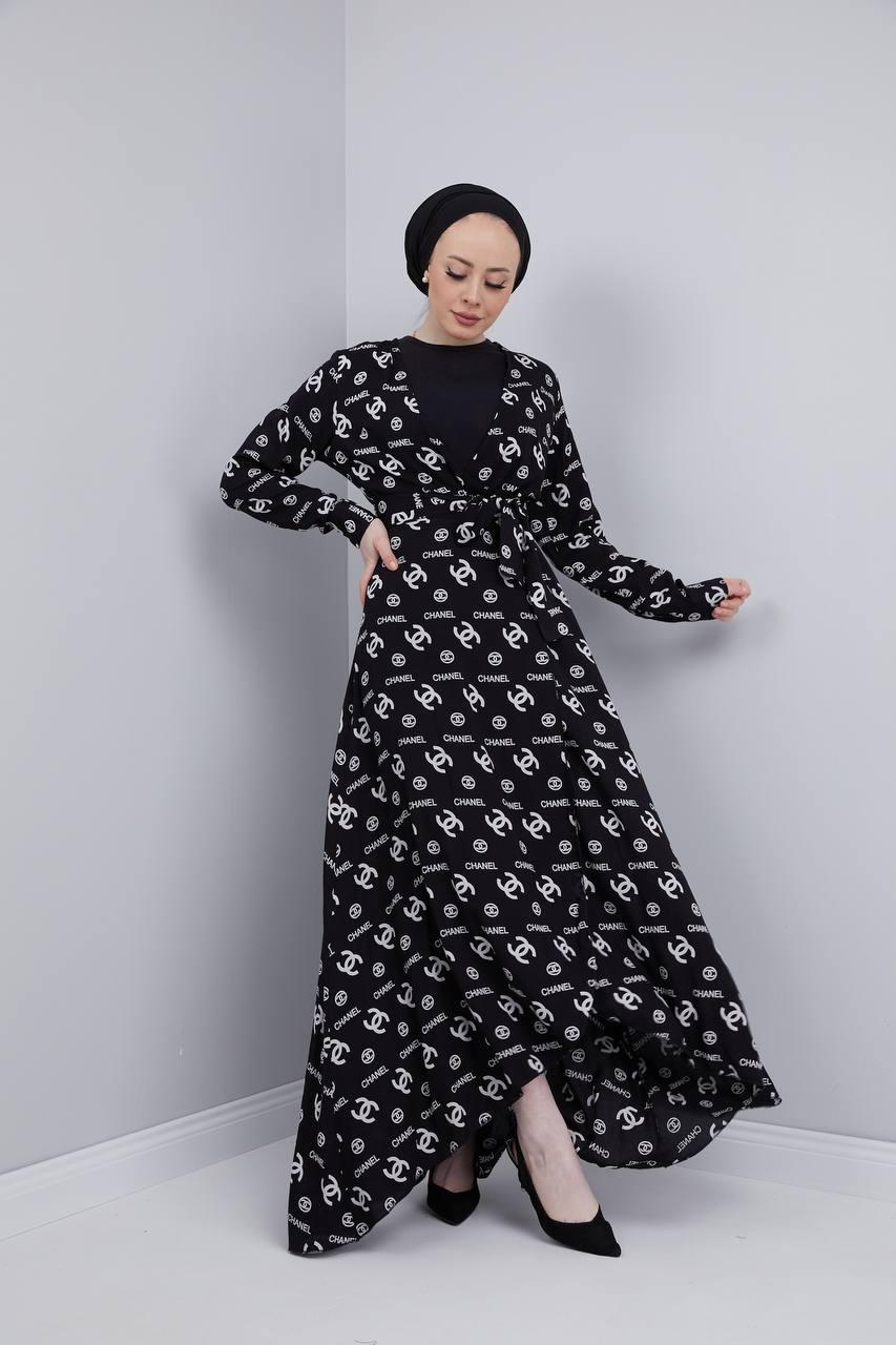 Pamuklu viskon kimono elbise - Görsel 10