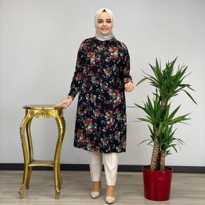 Pamuklu viskon büyük beden Tunik