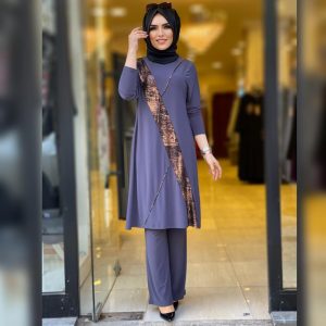 Sandy kumaş Tunik pantolon takım
