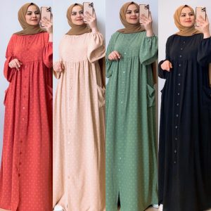 Ayrobin kumaş salaş uzun elbise