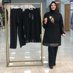 Krep kumaş Payetli Dökümlü takım