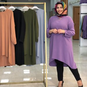 Ayrobin kumaş Kolları Piliseli tunik