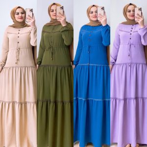 Ayrobin kumaş fırfırı Bağcıklı elbise