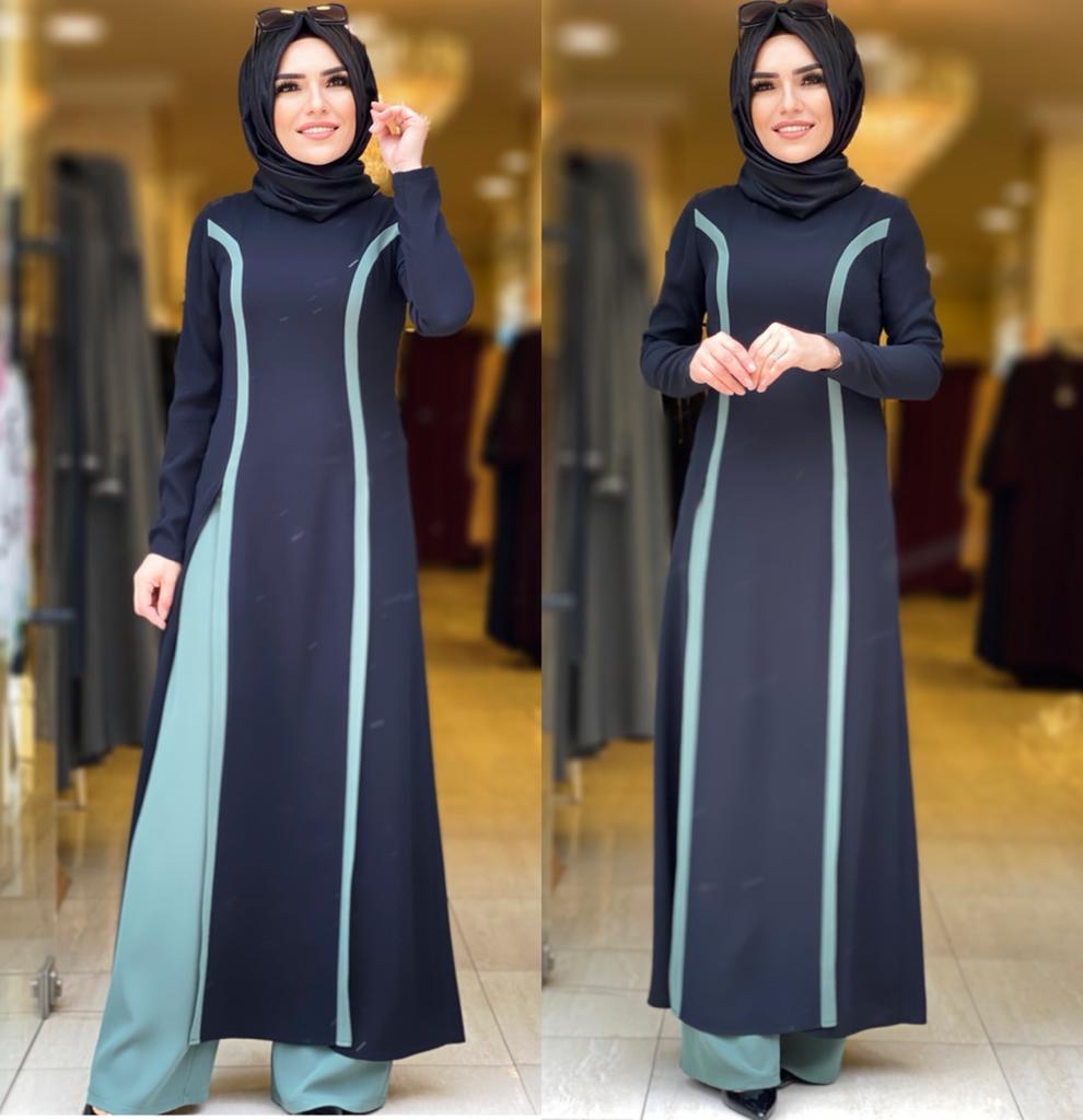 Krep kumaş Tunik pantolon - Görsel 7