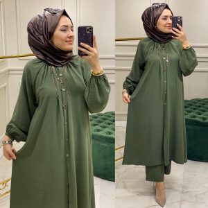 Ayrobin kumaş büzgülü takim