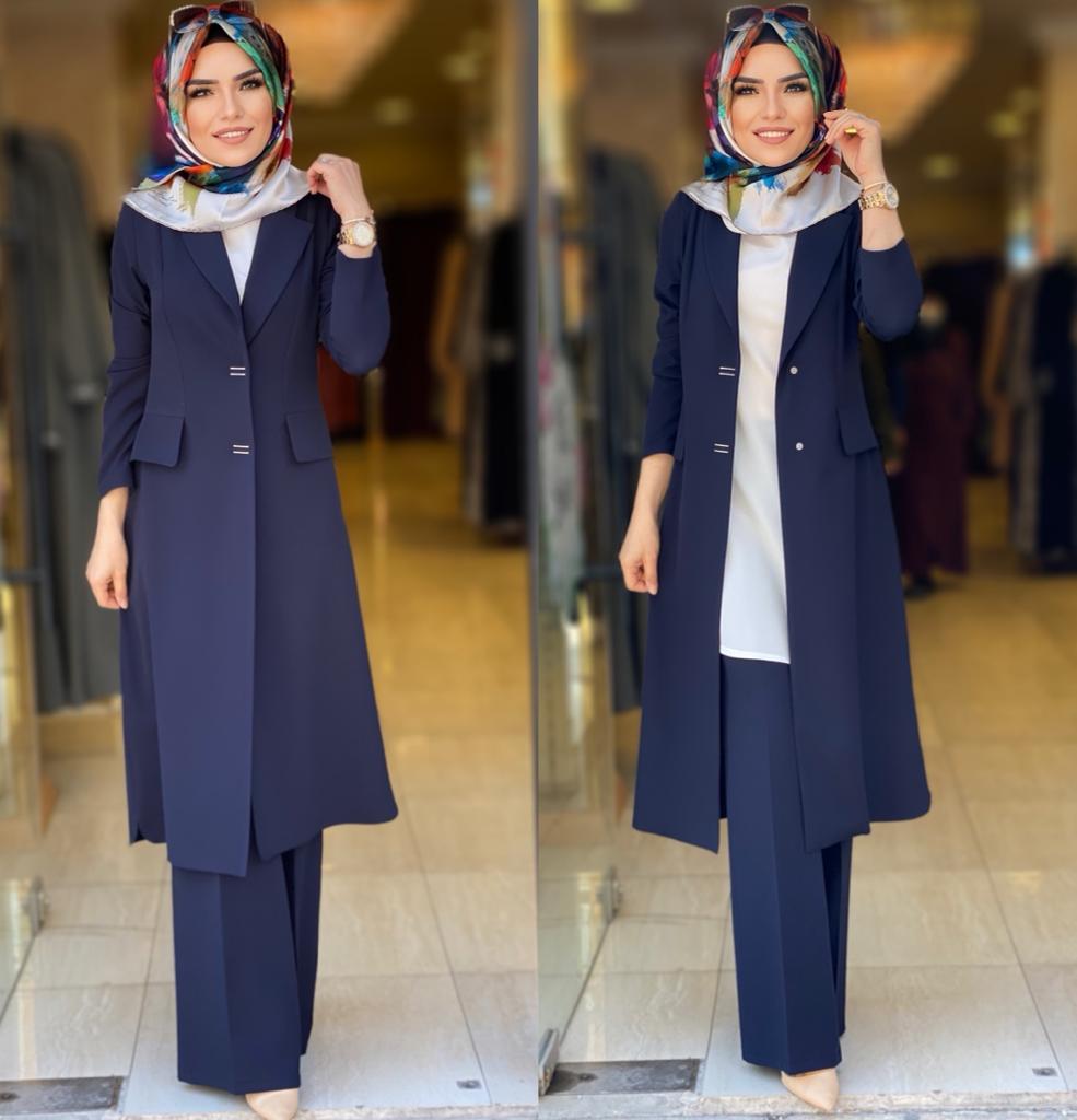 Krep kumaş Ceket Pantolon takım - Görsel 8