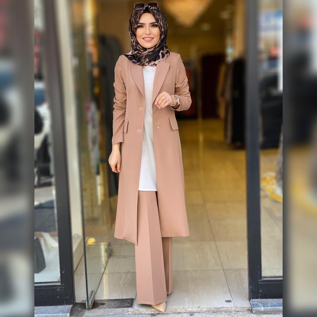 Krep kumaş Ceket Pantolon takım - Görsel 4