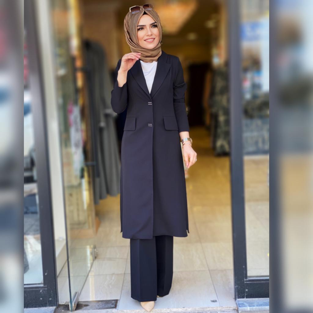 Krep kumaş Ceket Pantolon takım - Görsel 6