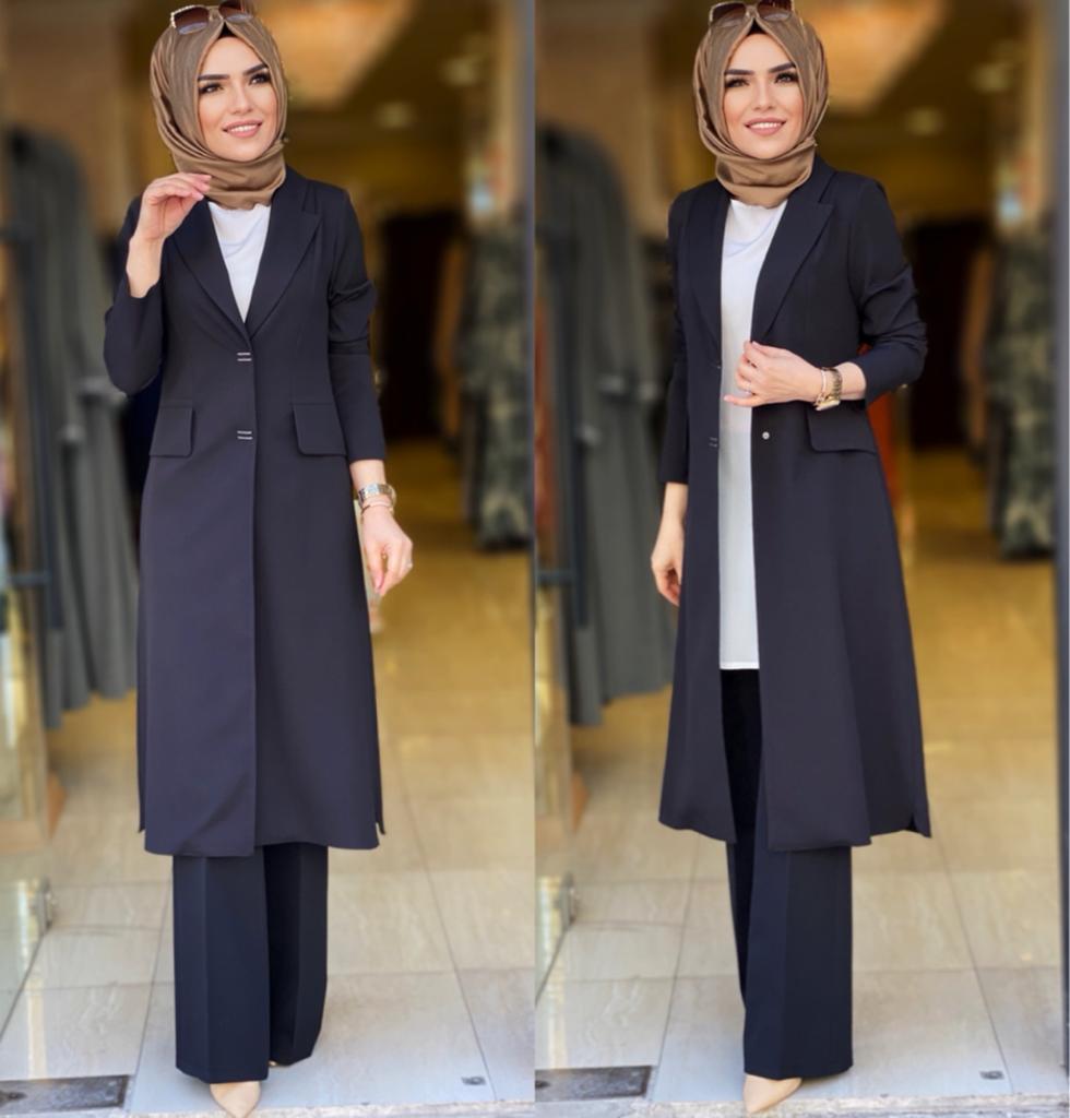Krep kumaş Ceket Pantolon takım - Görsel 7