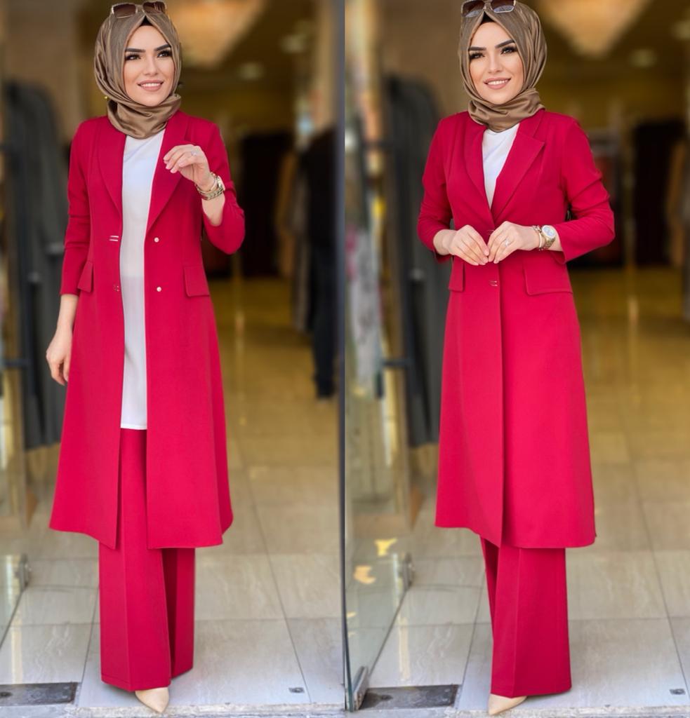 Krep kumaş Ceket Pantolon takım - Görsel 2