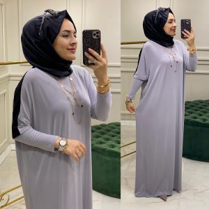 Sandy kumaş Yarasa kol elbise