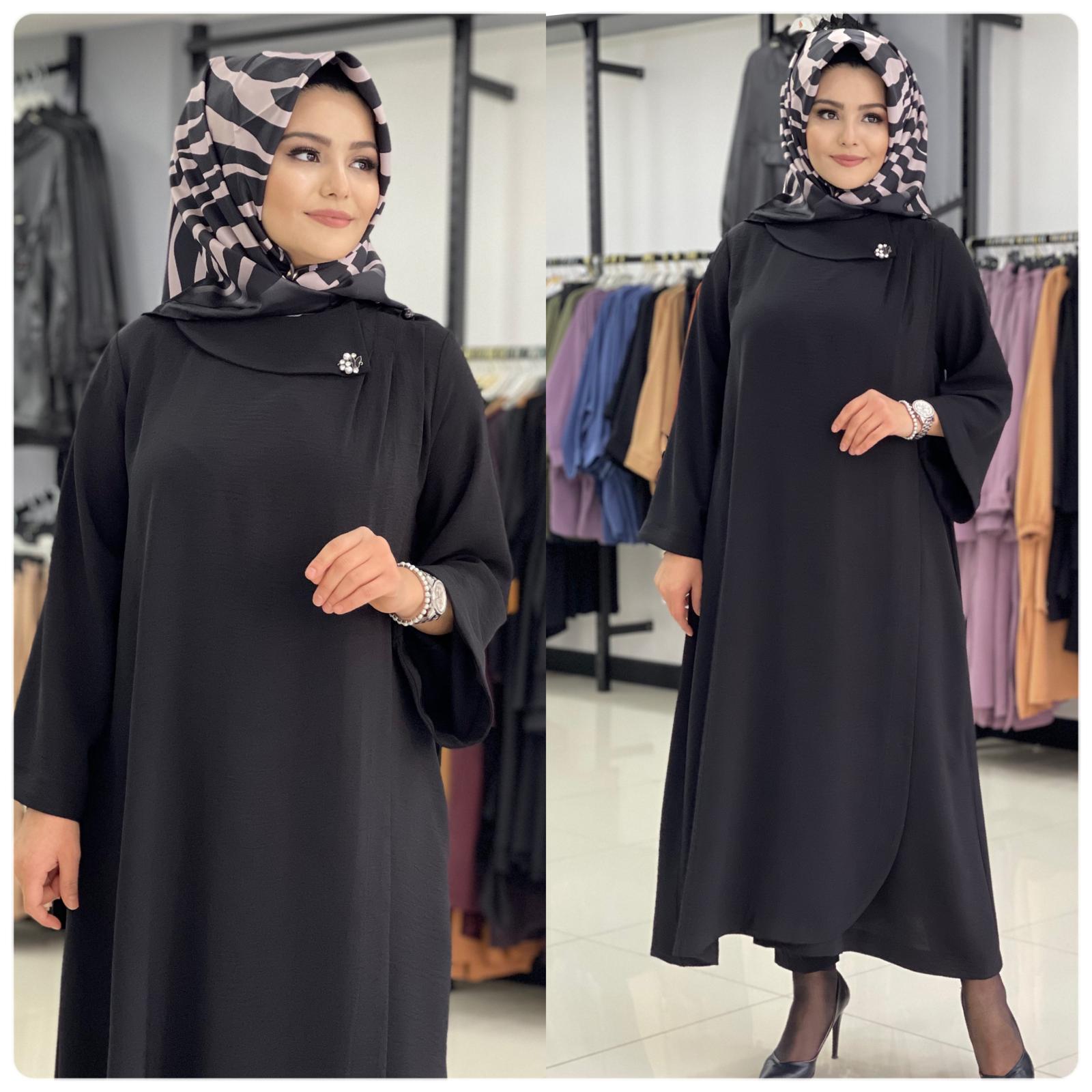 Ayrobin kumaş omzu düğmeli kap - Görsel 4