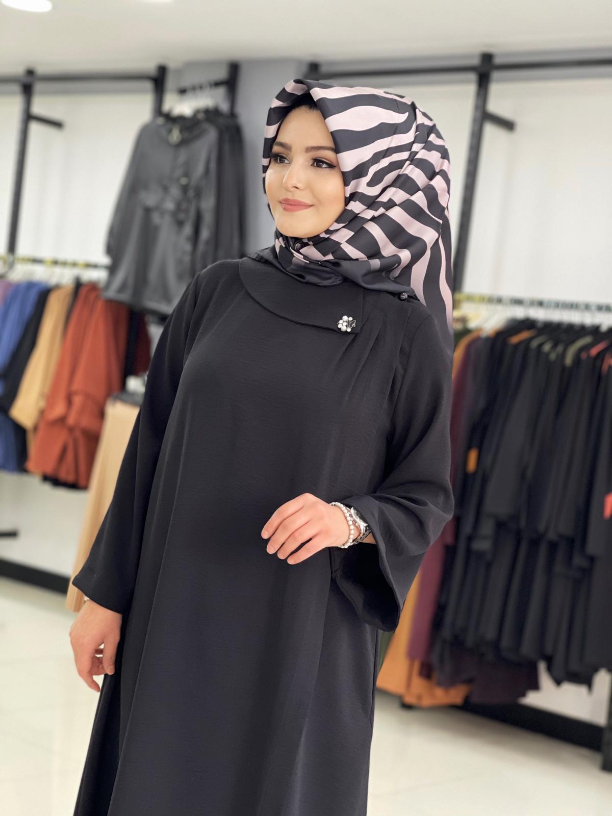 Ayrobin kumaş omzu düğmeli kap - Görsel 8