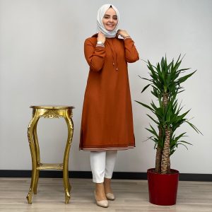 Ayrobin Kapşonlu ribana Tunik