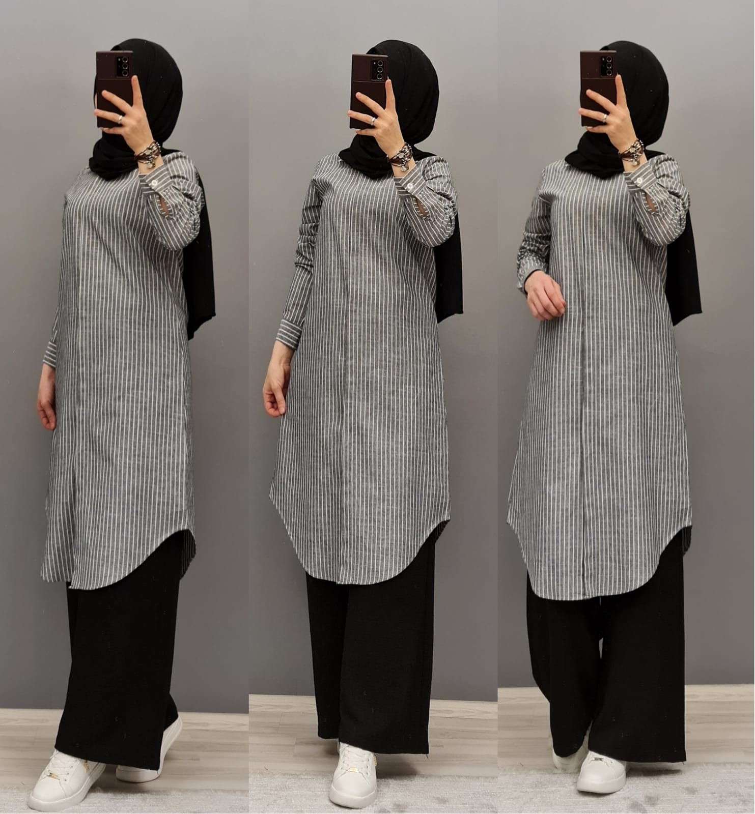 İkili kombin çizgili tunik Pantolon - Görsel 9