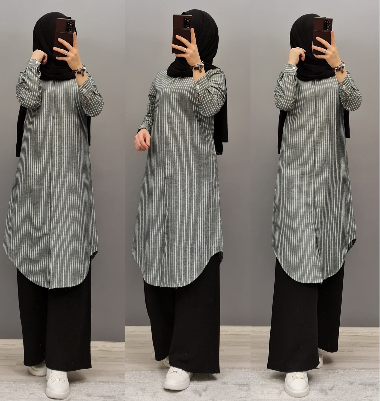 İkili kombin çizgili tunik Pantolon - Görsel 2