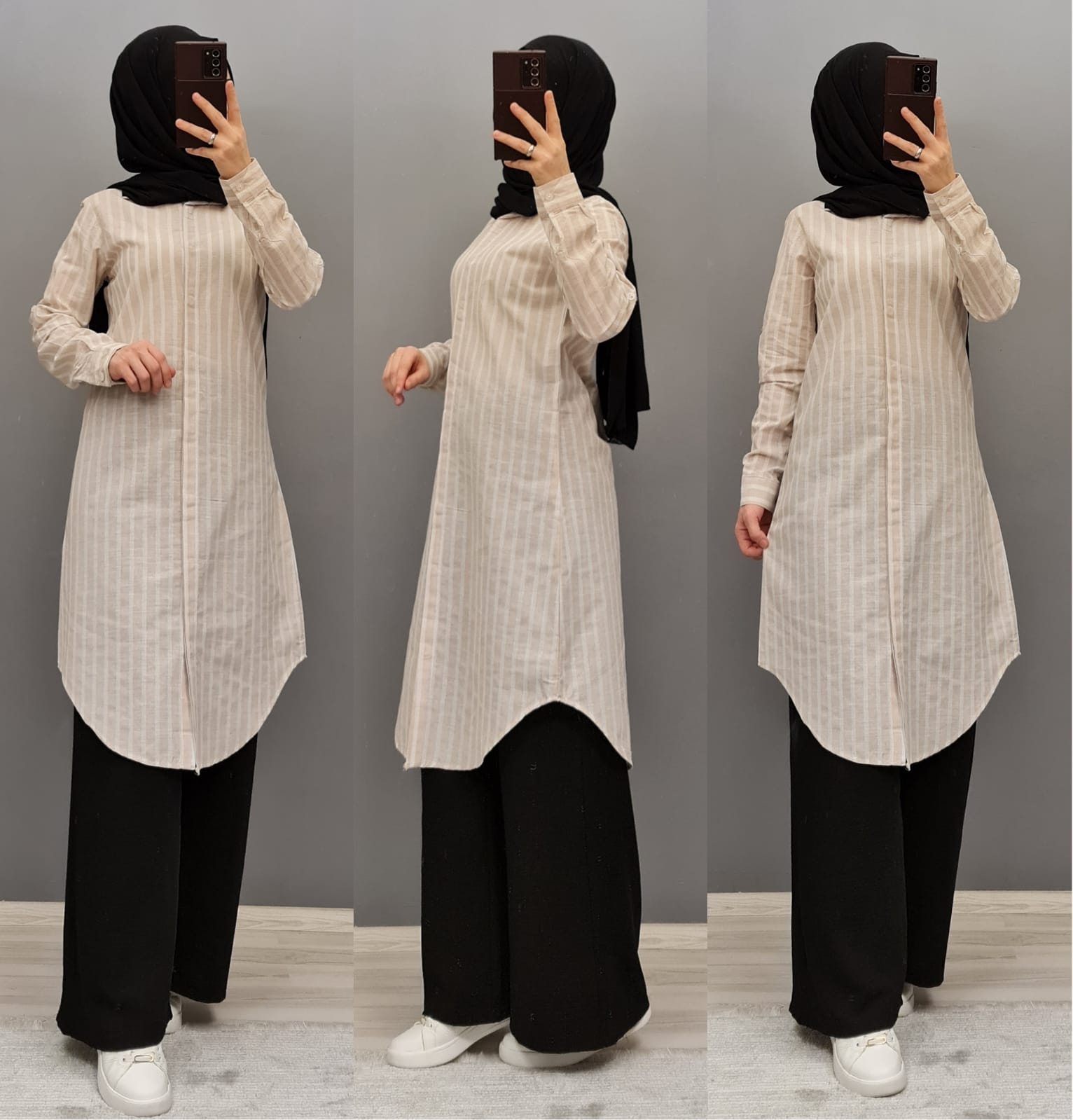 İkili kombin çizgili tunik Pantolon - Görsel 6