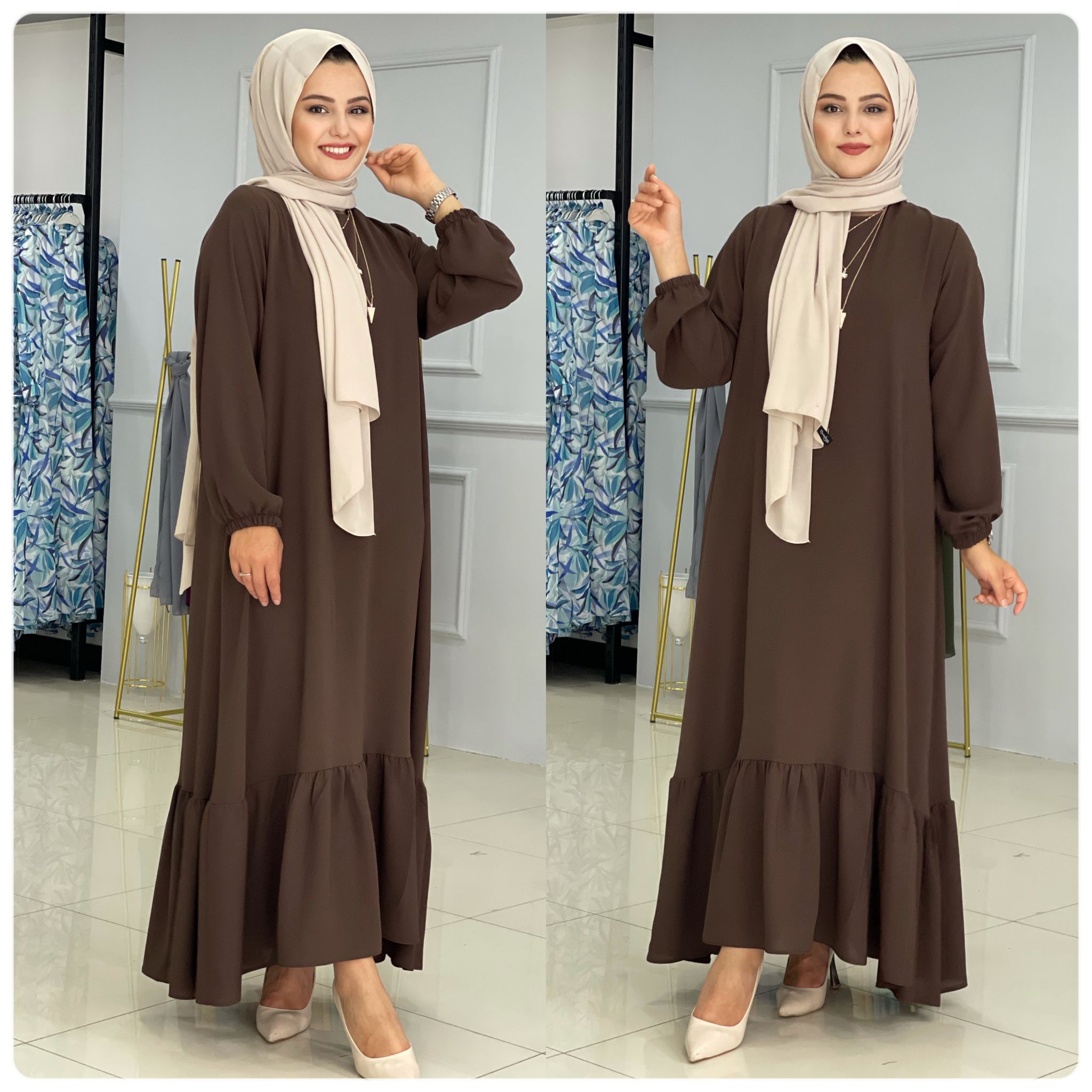 Ayrobin kumaş hanzade elbise - Görsel 2
