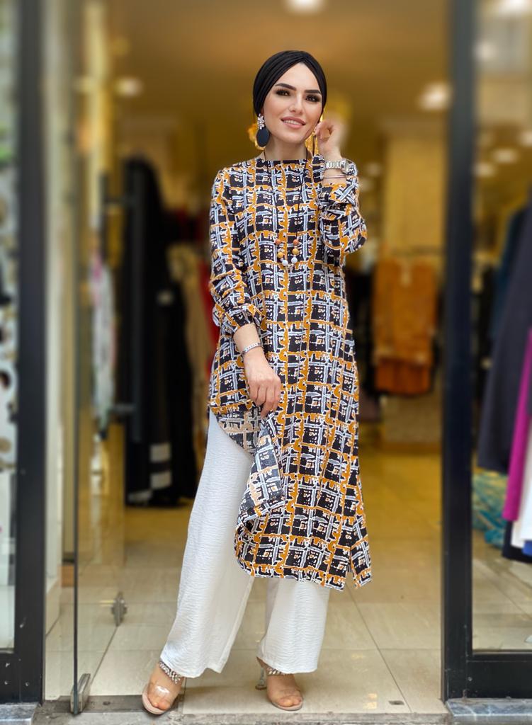 Pamuklu Desenli Ahu takım - Görsel 8