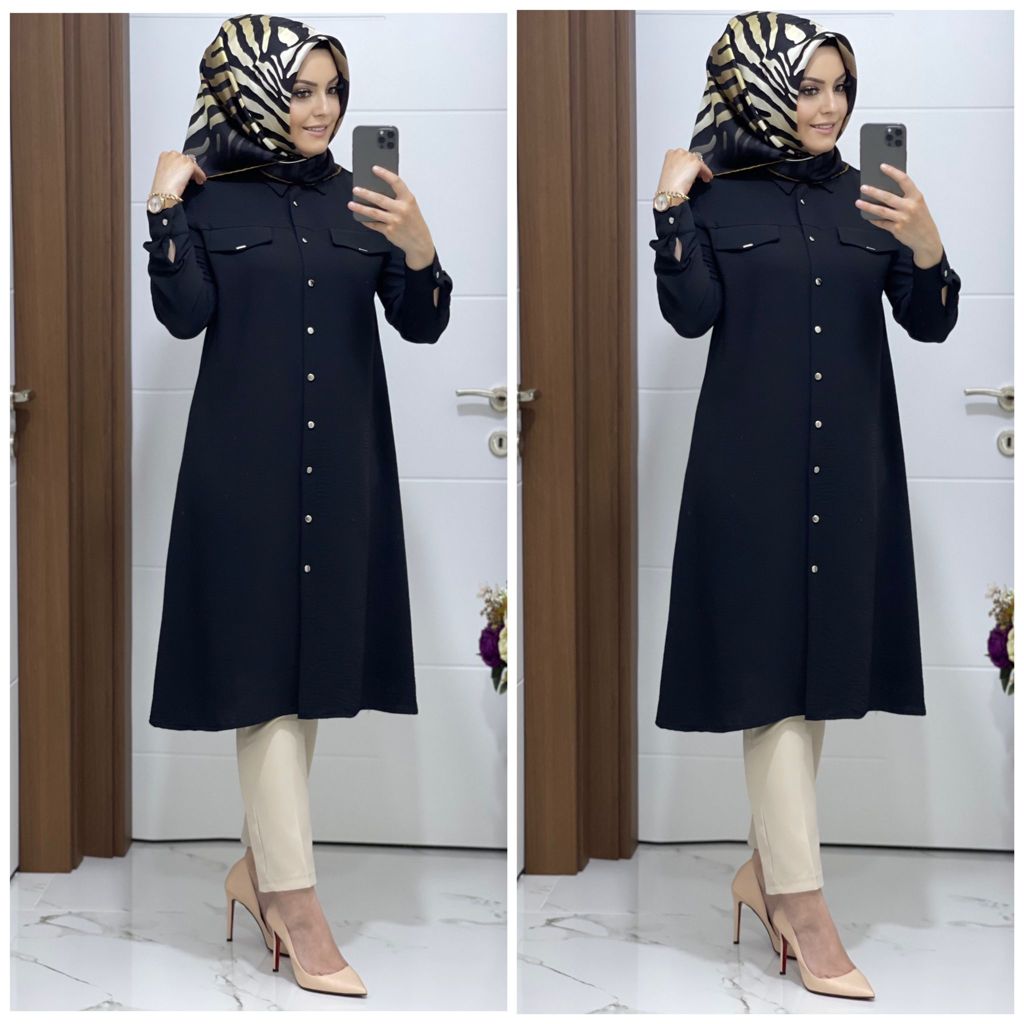 Ayrobin kumaş şura Tunik - Görsel 12