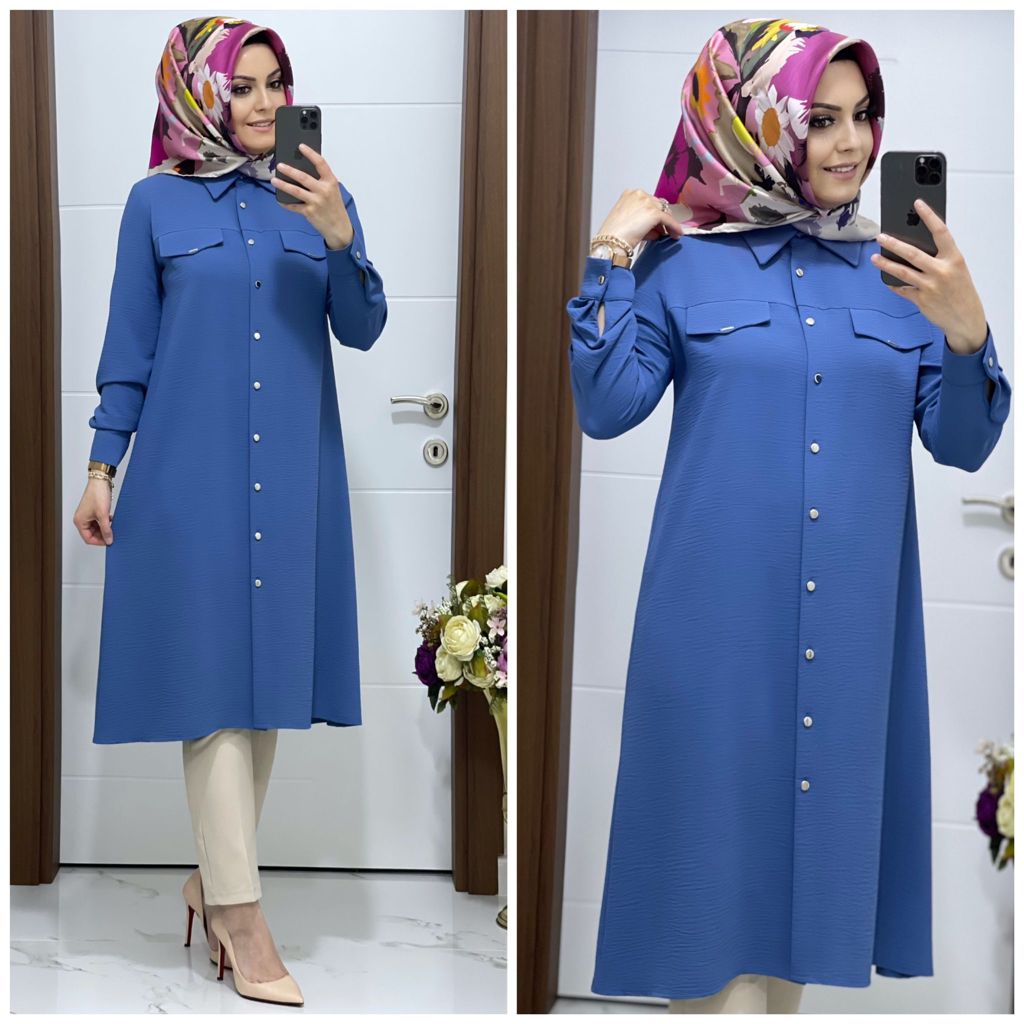 Ayrobin kumaş şura Tunik - Görsel 14