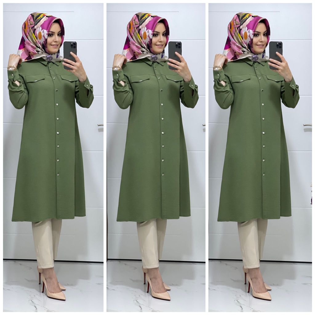 Ayrobin kumaş şura Tunik - Görsel 10