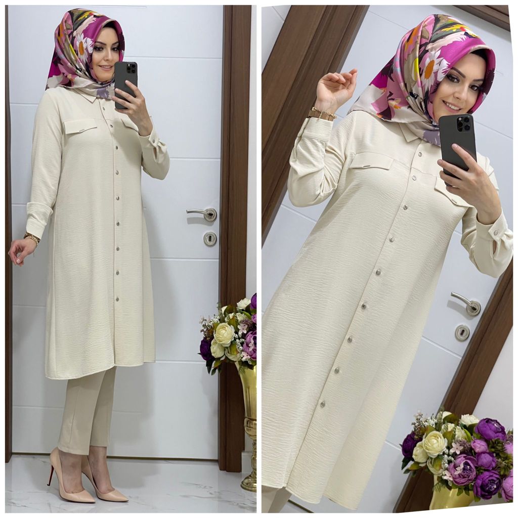 Ayrobin kumaş şura Tunik - Görsel 8