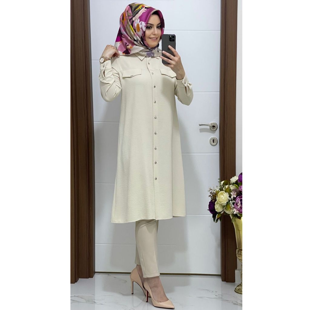Ayrobin kumaş şura Tunik - Görsel 6
